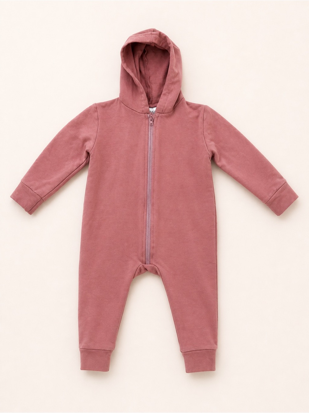 Tiny Button Apparel / Girls Dusty Rose Hooded Romper - Dusty Rose Jumpsuit